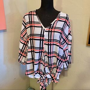 NWOT Hanna & Gracie Striped Blouse Size XL